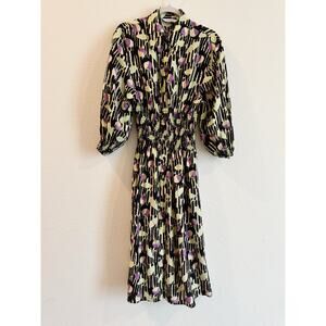 & Other Stories Stockholm Abstract Print Smocked Waist Shirt Dress Size 4